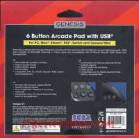 6 Button Arcade Pad with USB Black Box Back 200px