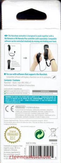 Nintendo Wii U Nunchuk Black Box Back 200px