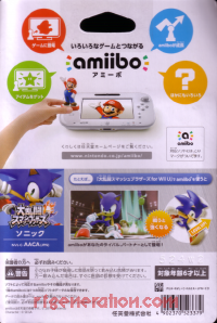 Amiibo: Super Smash Bros.: Sonic  Box Back 200px