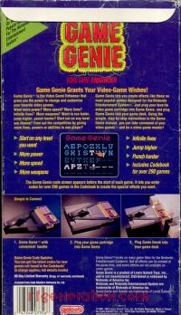Game Genie Gold Cartridge / Purple Label Box Back 200px