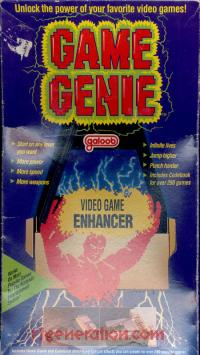 Game Genie Gold Cartridge / Purple Label Box Front 200px
