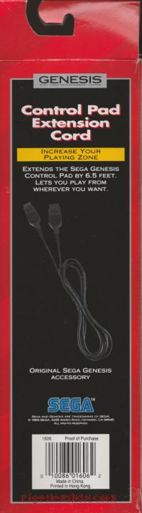 Control Pad Extension Cord Official Sega - Later Release Box Back 200px