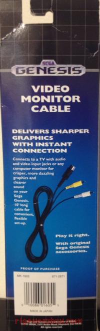 Sega Genesis Video Monitor Cable  Box Back 200px