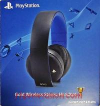 PlayStation Gold Wireless Stereo Headset Jet Black Box Front 200px