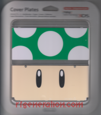 new Nintendo 3DS Cover Plate Mushroom Green #20 Box Front 200px
