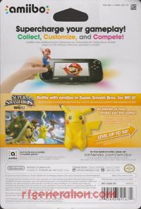 Amiibo: Super Smash Bros.: Pikachu  Box Back 200px