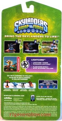 Skylanders Swap Force: Lightcore Smolderdash  Box Back 200px