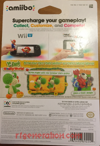 Amiibo: Yoshi's Woolly World: Green Yarn Yoshi  Box Back 200px