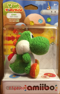 Amiibo: Yoshi's Woolly World: Green Yarn Yoshi  Box Front 200px