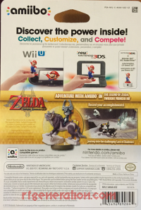 Amiibo: The Legend of Zelda: Wolf Link  Box Back 200px