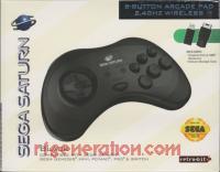 8-Button Arcade Pad 2.4GHz Wireless Saturn - Black Box Front 200px